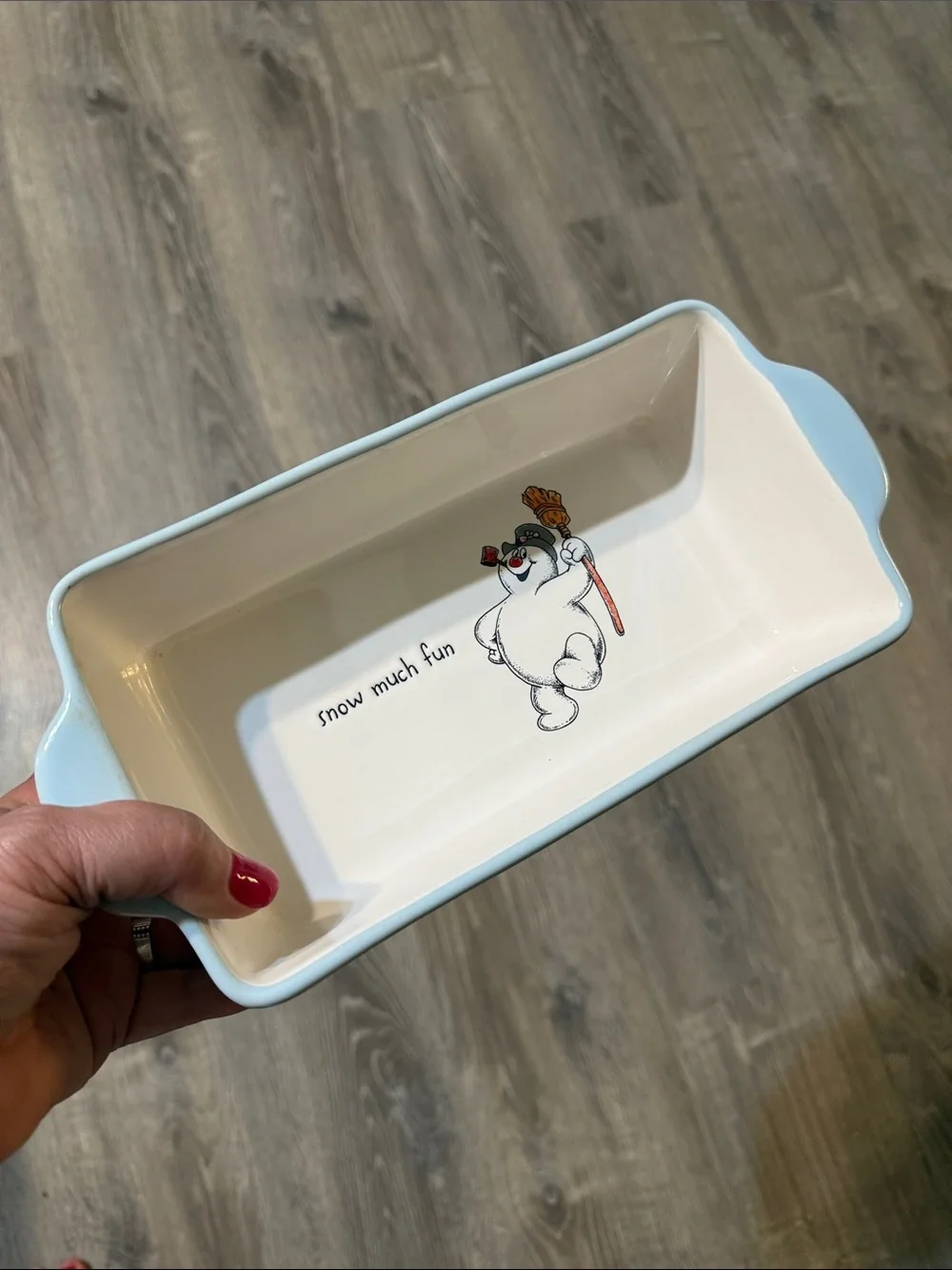Rae Dunn Artisan Collection Frosty the Snowman Ceramic Baking Dish